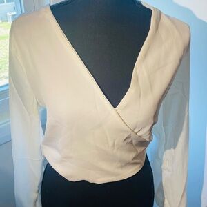 Elegant White Wrap Top